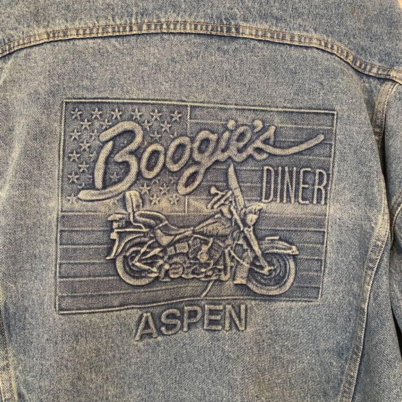 Boogie's Diner Vintage Denim Lined Jacket Aspen CO - Picture 1 of 7